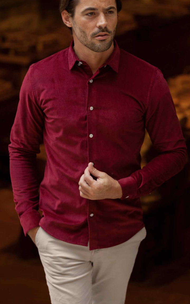Surchemise velours rouille